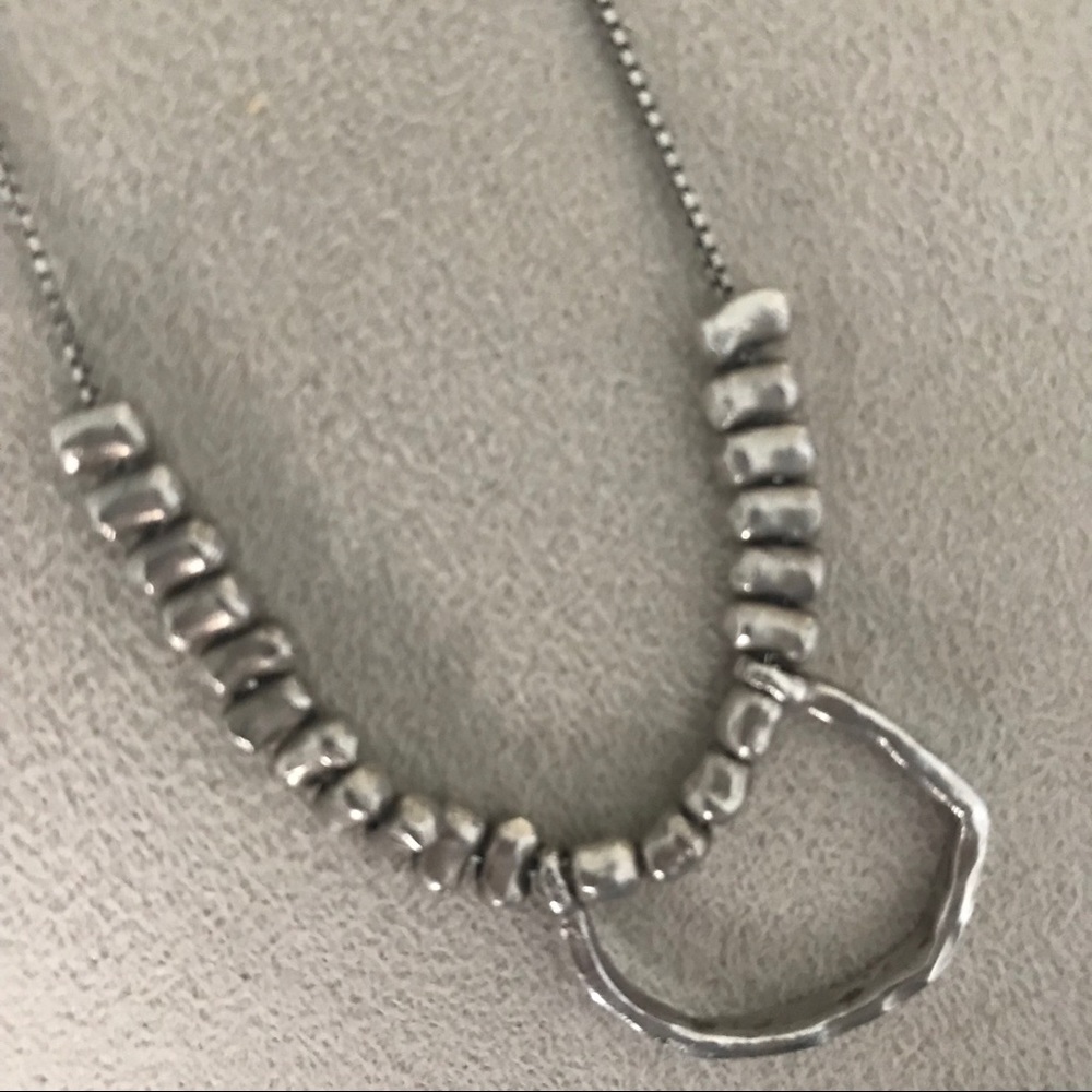 Asymmetrical Silver and Diamond Necklace